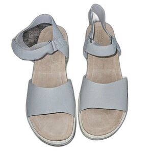 ECCO Women's Light Gray Flowt Wedge Sandals NWOT Size 41
